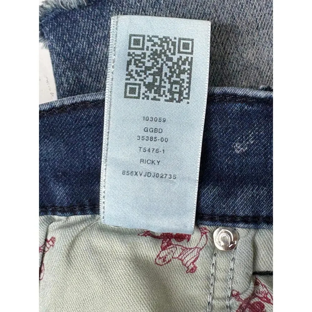 True Religion Ricky Relaxed Straight Fit Blue Jeans Shorts 40 Skater‎ Y2k Casual